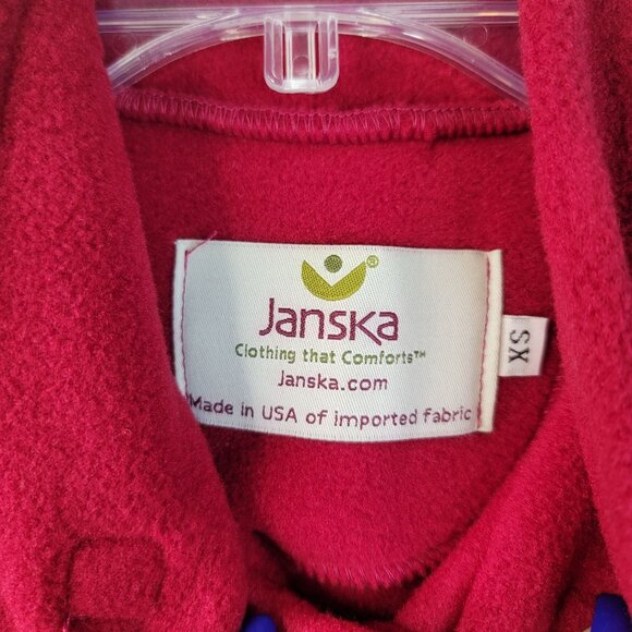 Janska Fleece Sleeveless Cloak Vest XS Oversized Red Casual Layering USA New - Picture 3 of 10